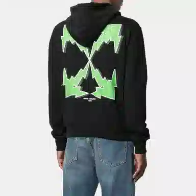 OFF-WHITE SS21 Printed Hoodie Black