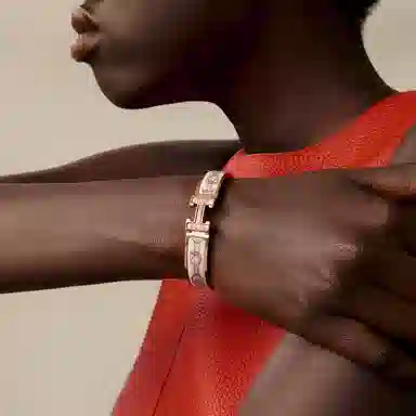 Hermes Enamel Rose Gold Bracelet