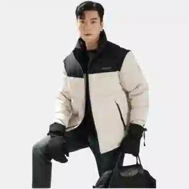 古鲨 拼色户外时尚立领长袖羽绒服 男款