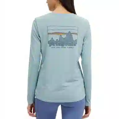 patagonia Women's Long-Sleeved Capilene Cool Daily Graphic Shirt C1logo T