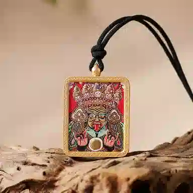 喃呢 藏式热贡手绘唐卡扎基拉姆新中式都市文玩国风国潮旺福平安吉祥好运 合金 项链 男女同款情侣款