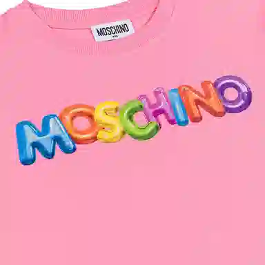 Moschino Kids Letter Print Dress Pink