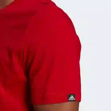 adidas Letter Logo Crew Neck T-Shirt Red