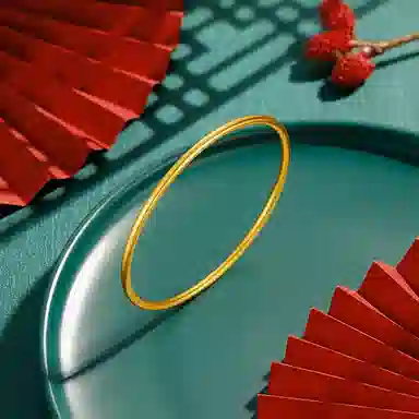 潮宏基 启福清欢母亲妈妈 黄金足金 按克计价 手镯手环 女款