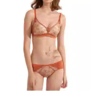 曼妮芬 植物花卉网纱小胸聚拢舒适收副乳文胸 女款