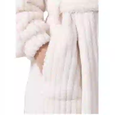 秀黛 纯色保暖透气加厚长款睡袍 男女同款