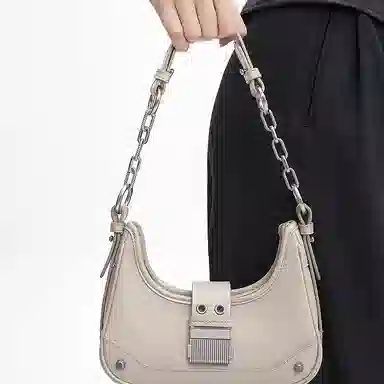 Charles & Keith Canvas Chain Shoulder Bag