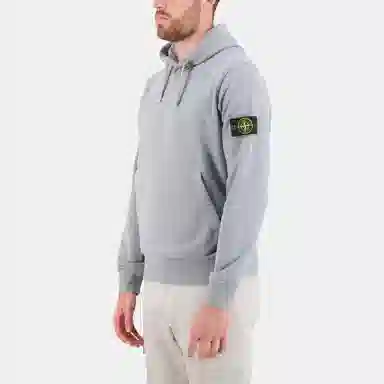 Stone Island Logo Badge Hoodie Green