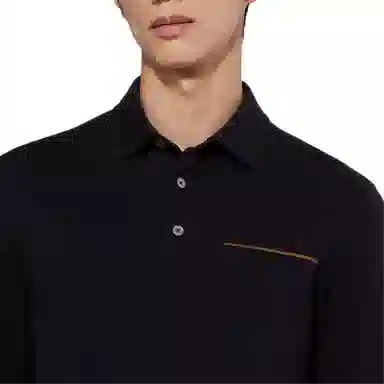 Zegna Long Sleeve Polo Black