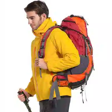 浪莎  户外舒适纯色连帽宽松拉链  防水防风保暖冲锋衣 男女同款