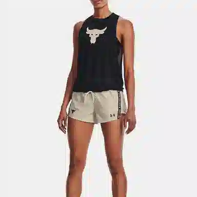 Under Armour Project Rock Animal Print Sleeveless Mesh Tank Top Black