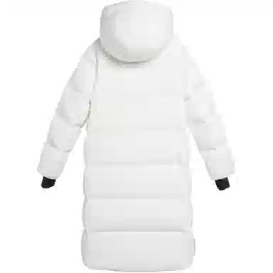 鸭鸭 纯色简约休闲时尚百搭通勤连帽长款羽绒服 男女同款