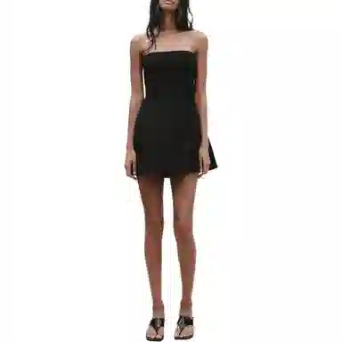 ZARA Bow Strapless Dress Black