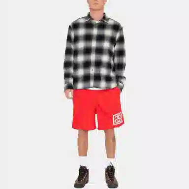 Stussy Logo Print Shorts Red