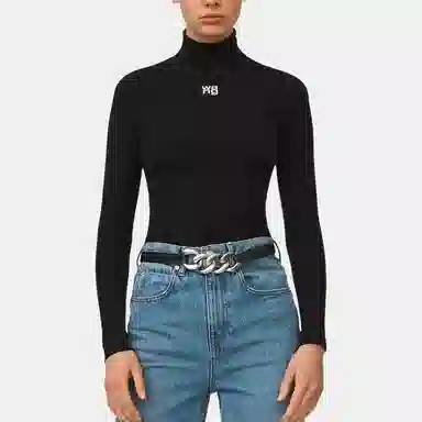 Alexander Wang High Neck Knit Pullover Black