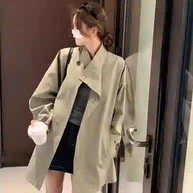 识恩 高级感复古风长袖风衣 女款