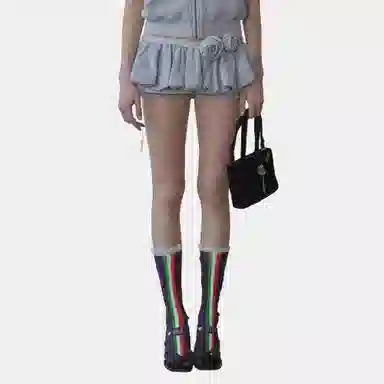 SCULPTOR Washed Rose Bloomer Skort Dusty Sky