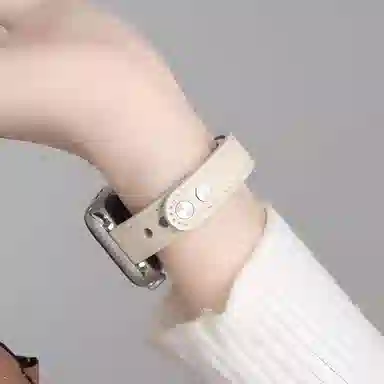 卫欣 苹果适用 手表表带 皮质材质 双钉反扣皮质表带男女通用