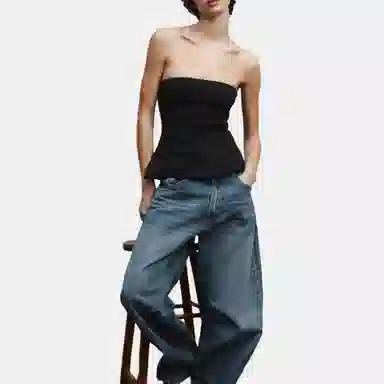 ZARA Stretch Tube Top Black