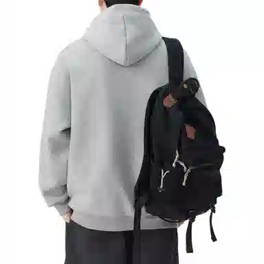 帝狼牛 潮牌小众美式复古高街宽松潮流百搭高级设计感连帽上衣 卫衣 男女同款
