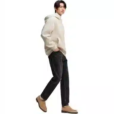 森马 梅花系列 纯色百搭肌理感加绒连帽长袖针织衫 男款