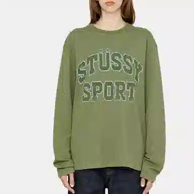 Stussy FW24 2 TONE COTTON MESH CREW logo