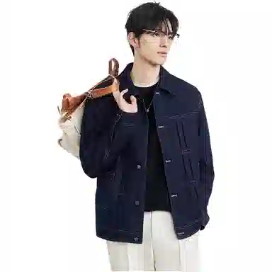 独驰 百搭休闲单排扣牛仔外套 男款