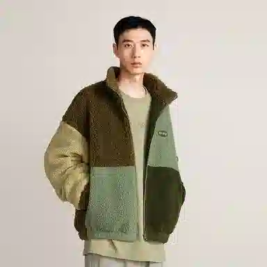 华人青年 拼接撞色立领棉服 男款