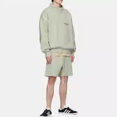 Fear of God Essentials FW21 Mock Neck Sweatshirt GreenConcrete Logo