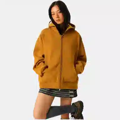 Crying Center Low Neck Air Fleece Logo Cardigan