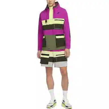 Nike Half-Zip Colorblock Hoodie Cactus Flower Red