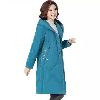 鸭鸭 纯色时尚休闲连帽宽松简约长袖羽绒服 女款