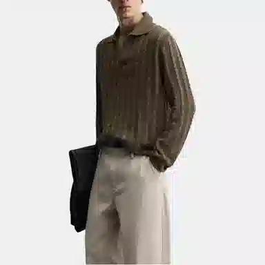 ZARA Comfort Knit Polo Long Sleeve