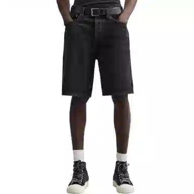 ZARA Straight Wash Denim Shorts Carbon