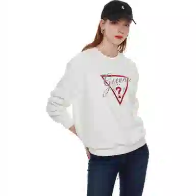GUESS Classic Triangle Logo Pullover Sweatshirt