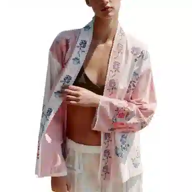 ZARA Colorblock Floral Embroidered Shirt