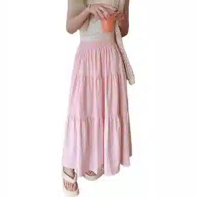 欧迪芬 韩系轻盈垂坠优雅舒适高腰显瘦温柔风休闲长裙 女款