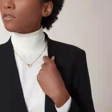 Cartier Love Double Ring Necklace 18k Rose Gold