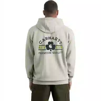 Carhartt 107240 Loose Fit Midweight Hooded Shamrock Back Graphic