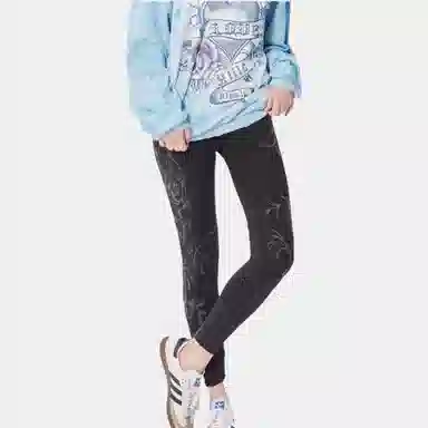 Ed Hardy SS25 Slim Fit Rhinestone Leggings Black