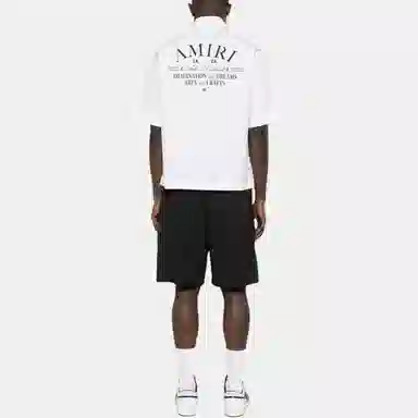 AMIRI Logo Print Short Sleeve Shirt White