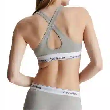 Calvin Klein SS23 V-Neck Bra Grey