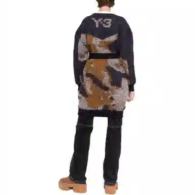Y-3 FW21 Camo Knit Sweater Brown