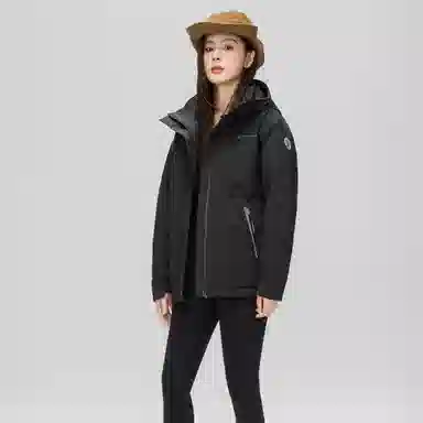 雅鹿 连帽短款宽松长袖纯色羽绒服 女款