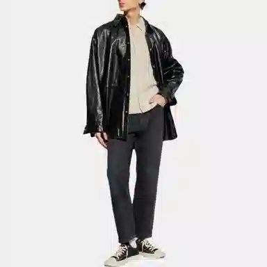 Acne Studios SS24 Long Sleeve Polo Sweater Beige