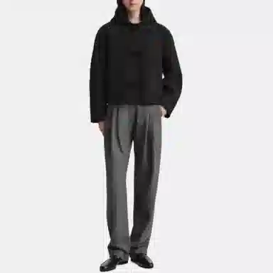 TOTEME Single-Breasted Hooded Jacket Deep Grey