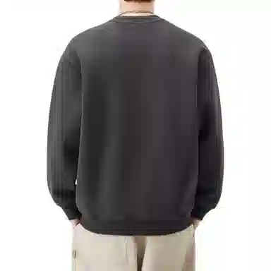 帝狼牛 简约设计款宽松圆领拼接上衣百搭日系个性时尚复古中性休闲长袖 卫衣 男女同款