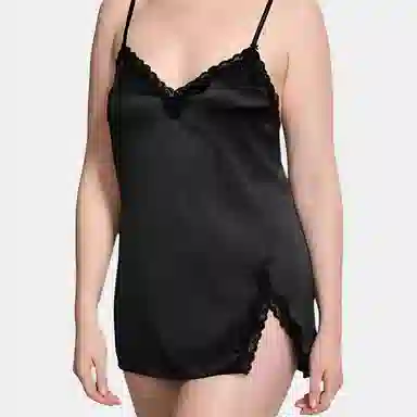 Victoria's Secret Tease Satin Lace-Trim Mini SlipBk V
