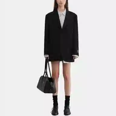 Dunst UNISEX OVERSIZED WOOL BLAZER BLACK