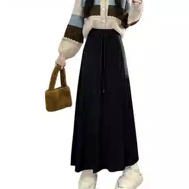 恒源祥 时尚百搭纯色百褶裙休闲长裙 女款